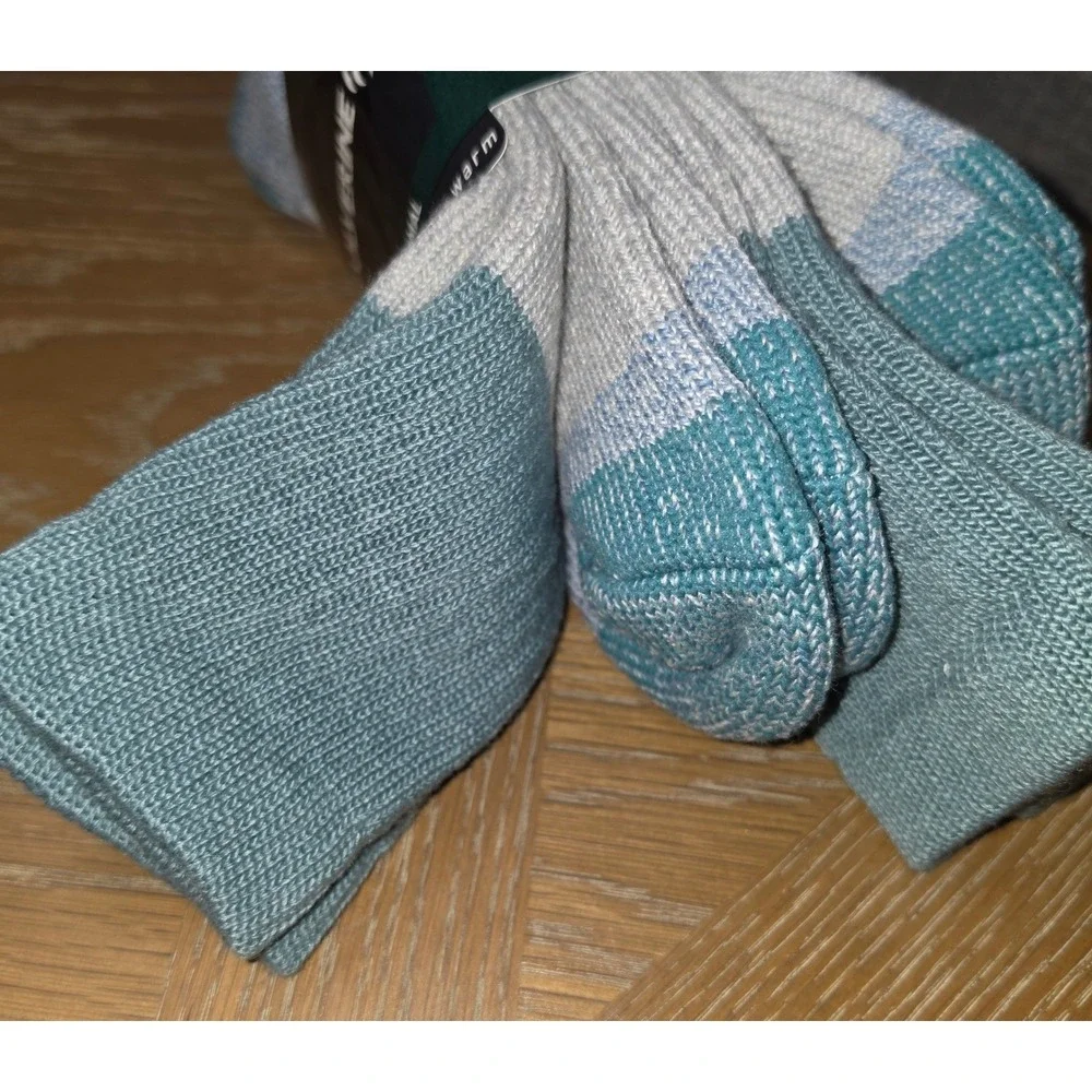 Wolverine Mens Upland Thermal Boot Crew Socks 2 Pair Pack Gray Blue Size Lg 7-12